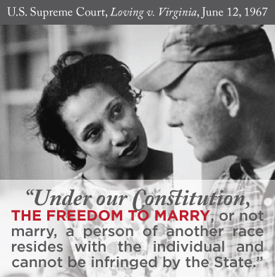 Mark this on your calendar - Us Supreme Court, Loving vs Virginia, June 12, 1967