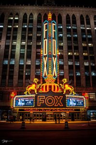 detroit Fox_Theatre_at_Night